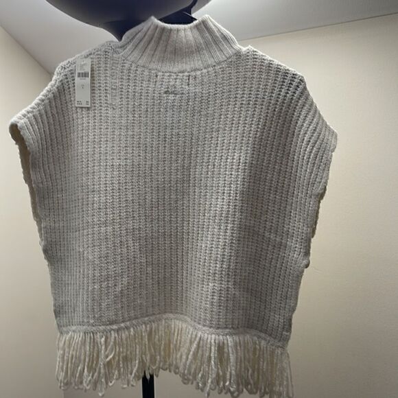 Anthropologie Fringed Mock Neck Sweater Vest Small - Picture 6 of 11